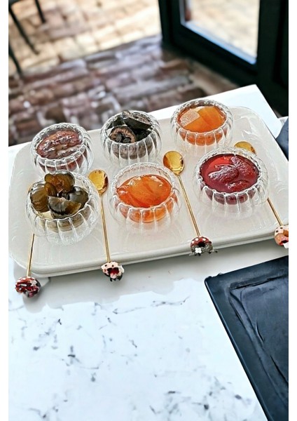 6 Adet Çift Cidarlı Mini Kase Seti Lokumluk Drajelik Şekerlik Çerezlik Sosluk Reçellik Cam Kaseler modelleri