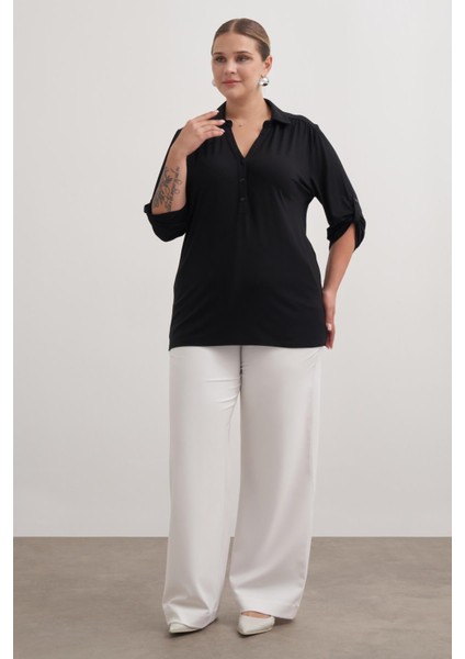 Kıvrık Kollu Örme Bluz modelleri