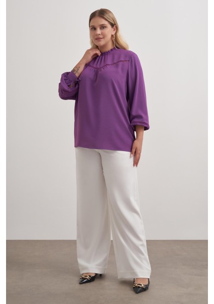 Dantel Şerit Detaylı Bluz modelleri