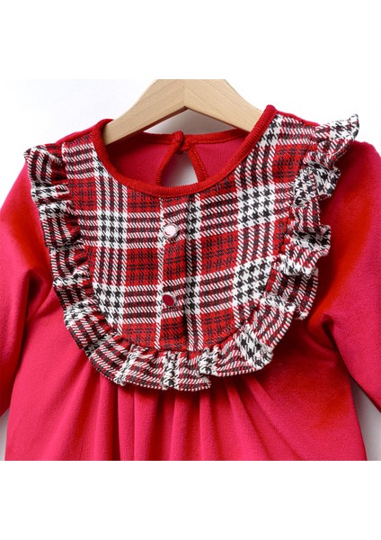 Kız Çocuk Uzun Kol Kırmızı Kadife Elbise fiyatları