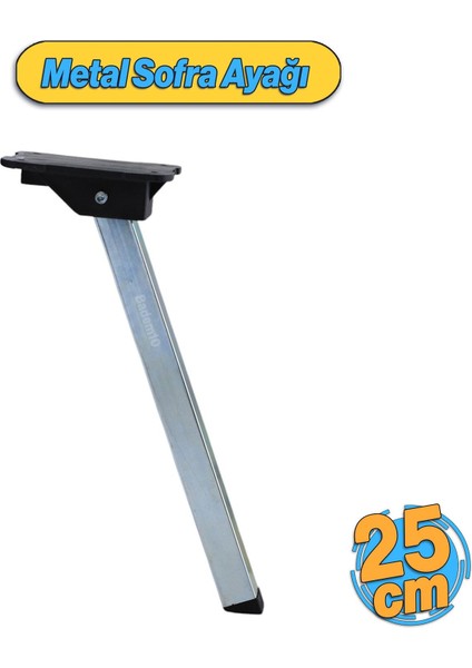 Sofra Ayağı - 25 cm Metal Plastik Siyah Taban - Katlanır Yer Sofrası - Sini Altı - Mobilya Ayak