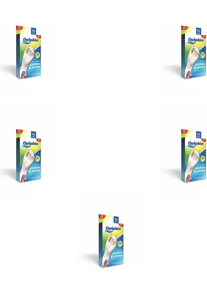 Tek Kullanımlık Lateks Beyaz Pudralı Muayene Eldiveni - Medium - Orta Boy - 10'lu 5 Paket