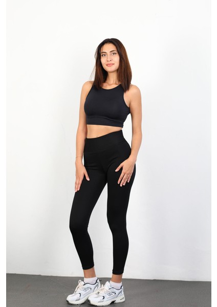 Luxwomenn Yüksek Bel Toparlayıcı Dar Paça Kalın Kemerli Çelik Siyah Tayt fırsatları