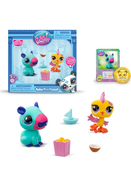 Littlest Pet Shop 2'li Paketa 00585 G7#90 Kapibara-Sarı Kuş