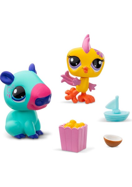 Littlest Pet Shop 2'li Paketa 00585 G7#90 Kapibara-Sarı Kuş