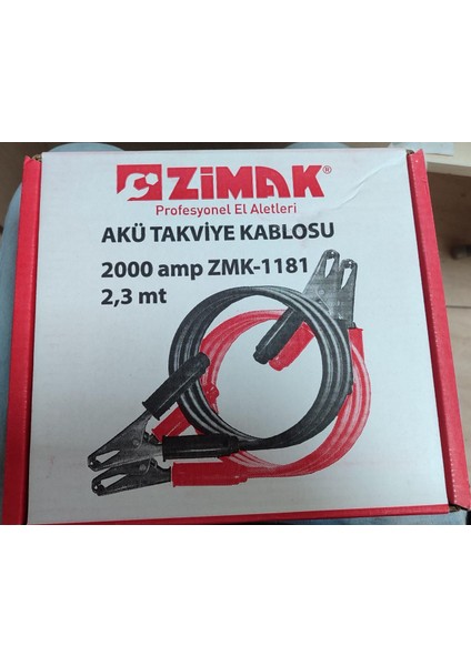 Akü Takviye Kablosu 2000 Amp ZMK-1181 2,3 mt