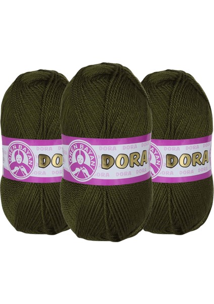 Dora El Örgü Ipi Zeytin Yeşili 077 3lü