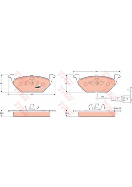 Seat İbiza Ön Fren Balata (2001-2023) 1.2, 1.4, 1.6, 1.0, 1.4TSI, 1.0 TSI, 1.6 TDI, 1.2 TSI, 1.4 TDI, 1.9 TDI, 1.2 TDI 1K0698151D