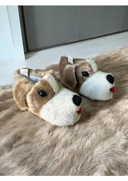 Köpek Figürlü Peluş Panduf Ev Pandufu Ev Botu unısex
