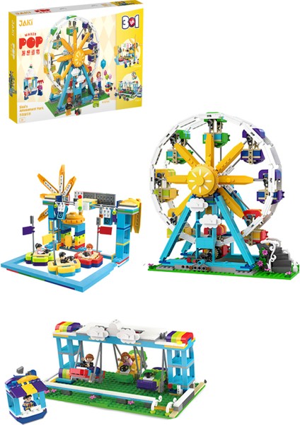 Jaki Maker Pop 3 In 1 Lunapark -3 Farklı Model Içerir- (1107 Parça) Oyuncak Yapım Seti