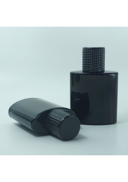 Parfüm Şişesi 100 ml (3 Adet ) Özel Siyah Elips Kolay Kapama Boş Şişe