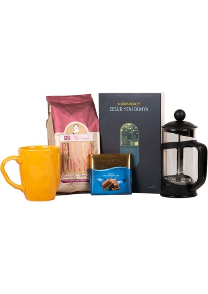 Kahevesevere Kişiye Özel Kupa Filtre Kahve French Press Kitap Hediye Seti fiyatları
