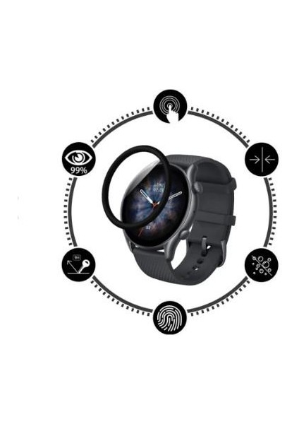 Amazfit Gtr 3 Pro Akıllı Saat Uyumlu 5d Tam Kaplama Nano Ekran Koruyucu
