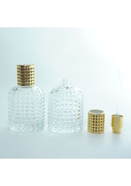 Parfüm Şişesi 50 ml (2 Adet ) Oval Noktalı Kristal Boş Parfüm Şişesi fırsatları