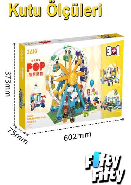 Jaki Maker Pop 3 In 1 Lunapark -3 Farklı Model Içerir- (1107 Parça) Oyuncak Yapım Seti