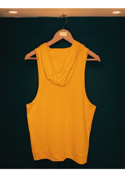 Kapüşonlu Kolsuz Sporcu T-Shirt Fitness Atleti Unisex %100 Pamuk modelleri