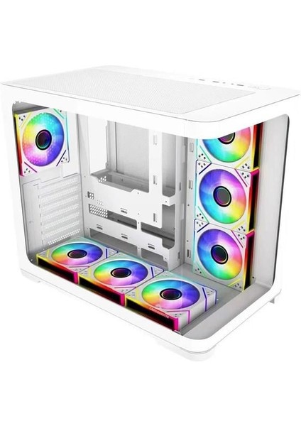 Gamebooster GB-G2851BW Sea Wıew 7-Rgb Fanlı Gamıng Mıd-Tower Pc Kasası Beyaz