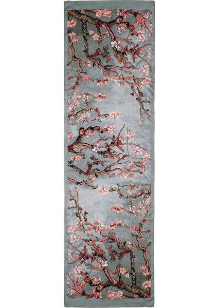 Gri Badem Çiçeği Ipeksi Fular modelleri