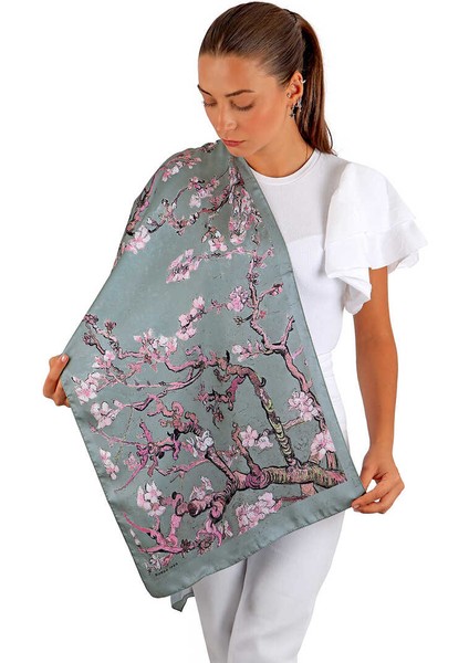 Gri Badem Çiçeği Ipeksi Fular fiyatları