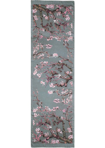 Gri Badem Çiçeği Ipeksi Fular modelleri