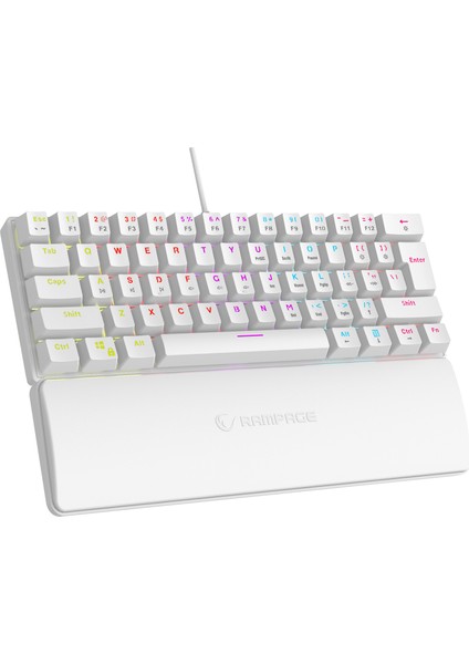 Plower K60 Mini Oyuncu Klavyesi Mekanik Klavye Bilek Destekli Blue Switch Gaming Klavye Oyuncu Klvye