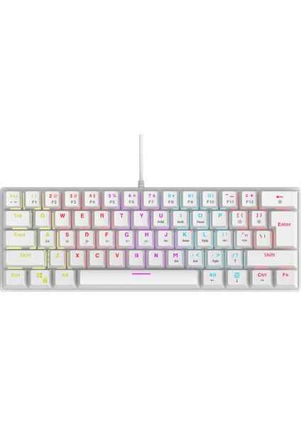 Plower K60 Mini Oyuncu Klavyesi Mekanik Klavye Bilek Destekli Blue Switch Gaming Klavye Oyuncu Klvye