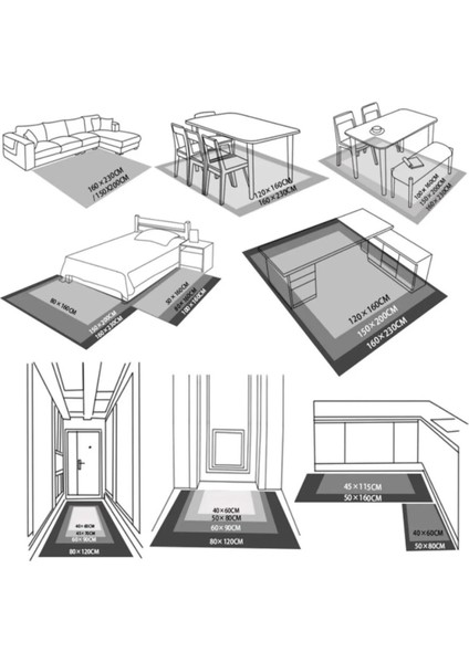 Yıkanabilir Yumuşak Süngerli Kolay Temizlenir Kaymaz Pamuk Taban Dijital Baskılı Koridor Mutfak Halı indirimleri