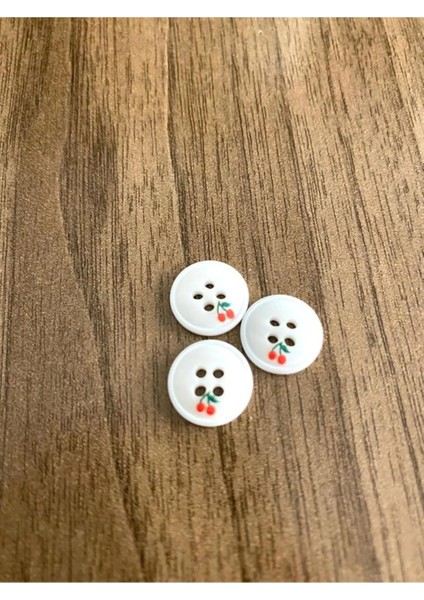 12,5 mm 4 Delikli Kirazlı Polyester Düğme(30 Adet) fiyatları