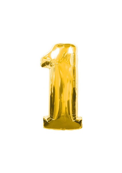 1 Rakamı Altın Folyo Balon 16 Inch 40 cm