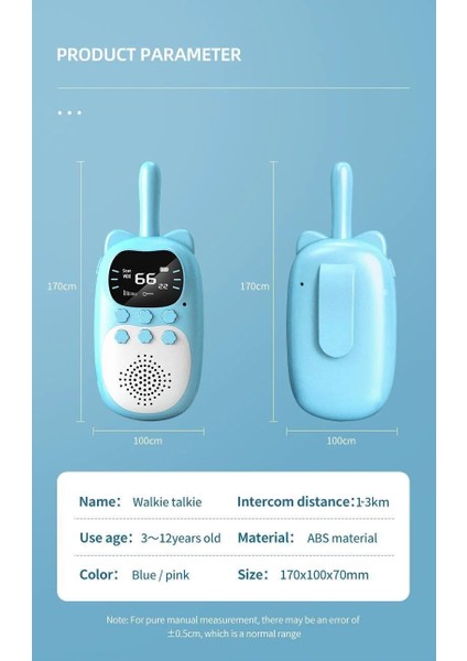 Çok Fonksiyonlu Çocuk Telsizi Walkie Talkie Interkom Ikili Paket