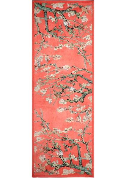 Mercan Badem Çiçeği Desen Vual Ipek Şal modelleri