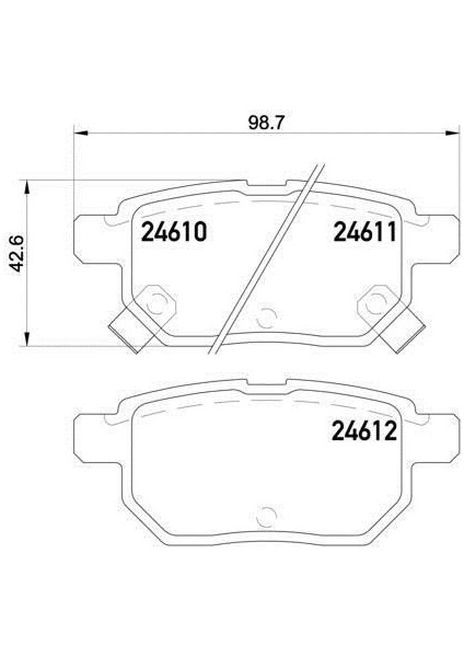 Toyota Corolla Arka Fren Balatasi (2007-2013) 1.6, 1.3 CM00477