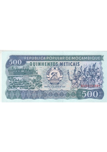 Mozambik 500 Metıcaıs 1989, P#131C, Çil, Eski Yabancı Kağıt Para fiyatları