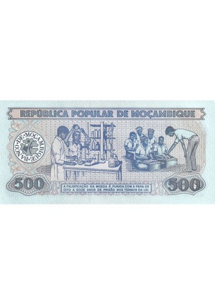 Mozambik 500 Metıcaıs 1989, P#131C, Çil, Eski Yabancı Kağıt Para modelleri