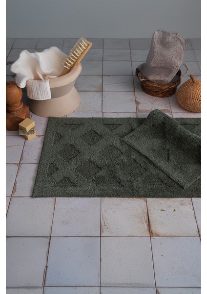 Diamond Adaçayı 2 Parça Banyo Paspas Seti