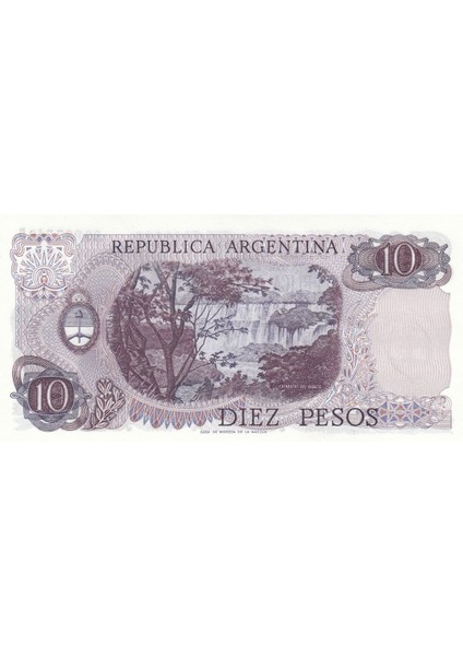 Arjantin 10 Peso 1973, P#295(4), Çil, Eski Yabancı Kağıt Para