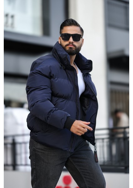 Gizlenebilir Kapüşonlu Erkek Şişme Nubuk Deri Mont fiyatları