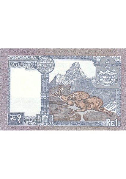 Nepal 1 Rupi 1974, P#22(5), Çil, Eski Yabancı Kağıt Para