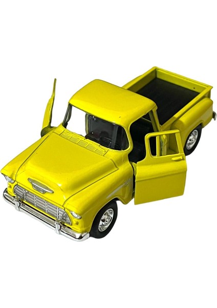 Sarı Chevrolet Stepside Pikap Oyuncak Lisanslı Diecast Metal Çek Bırak Araba