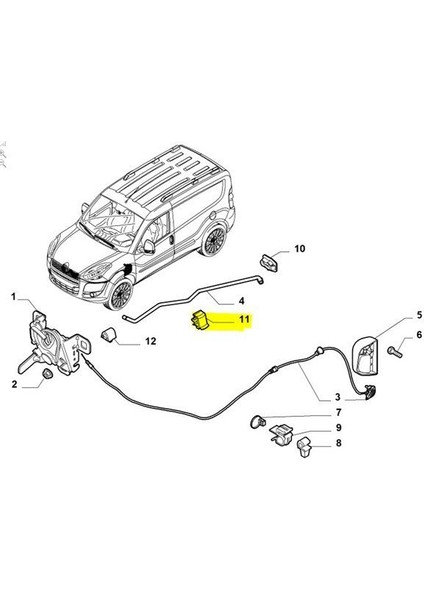 Fiat Pratico Kaput Dayama Çubuğu (2014-2017) 1.6 Jtd, 1.3 Jtd CM00104