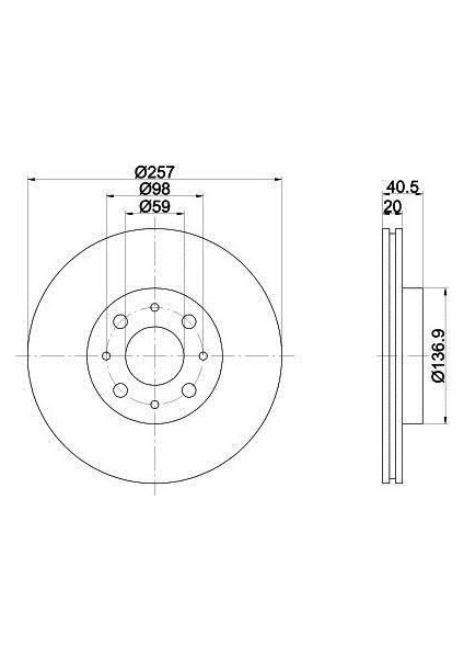 Fiat Punto Ön Fren Disk (2003-2010) 1.4, 1.3 Jtd CM00095