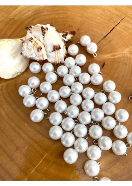 11 mm Metal Ayaklı Beyaz Inci Düğme (10ADET)