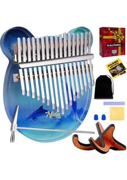 KLX-650-PAK Okyanus Cam Kalimba 17 Tuşlu Full Set