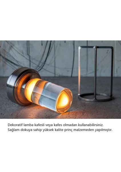 1 Adet Silver Sarjlı Masa Lambası Alüminyum Kristal Taşınabilir Dekoratif LED Atmosfer Masa Lambası 3 Renk ile Dokunmatik Kontrol