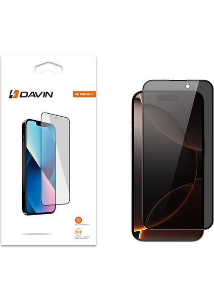 Apple iPhone 16 Pro Max Davin 5d Privacy Cam Ekran Koruyucu