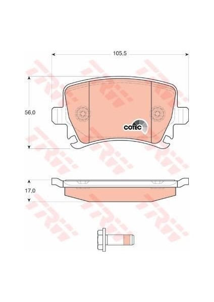 Volkswagen Touran Arka Fren Balatasi (2003-2007) 1.6, 2.0 Tdı, 1.9 Tdı, 1.6 Fsı CM00517