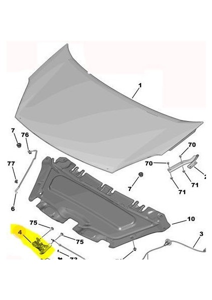 Citroen Berlingo Kaput Kilidi (2008-2019) 1.6 Hdı CM00032