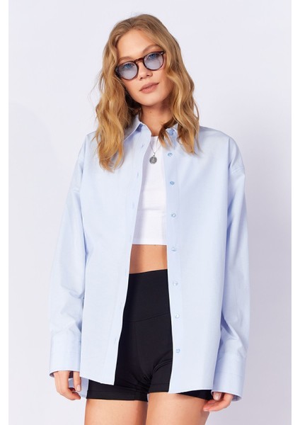 Mavi Kadın Rahat Kesim Pamuk Poplin Gömlek| Ek100163867yn-3867 modelleri