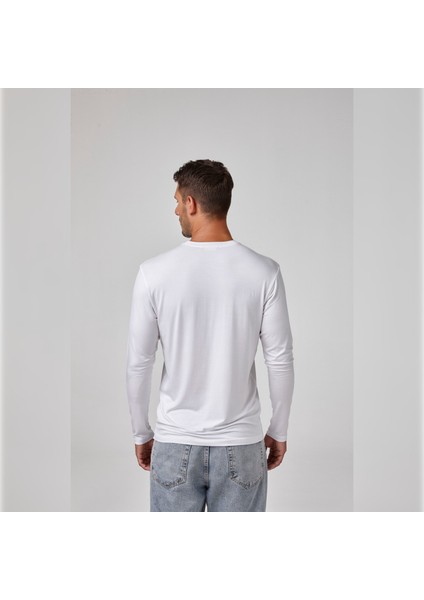 Erkek Sıfır Yaka Uzun Kollu T-Shirt