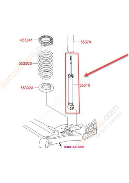 Hyundai İ10 Arka Amortisör (2013-2017) 1.0, 1.2 55310B9050 fiyatları